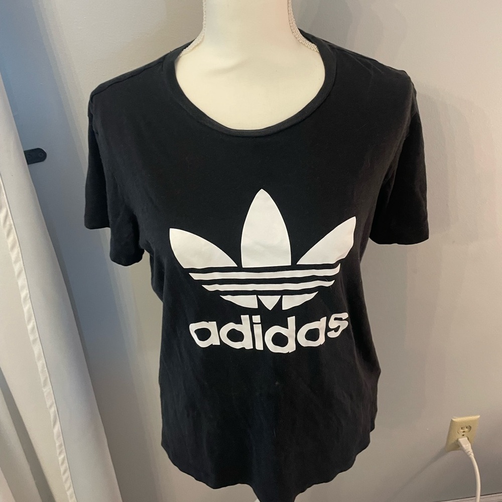 Black Adidas trefoil shirt